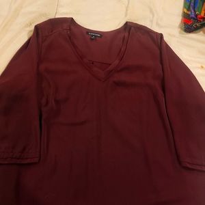 Long sleeve blouse,deep wine